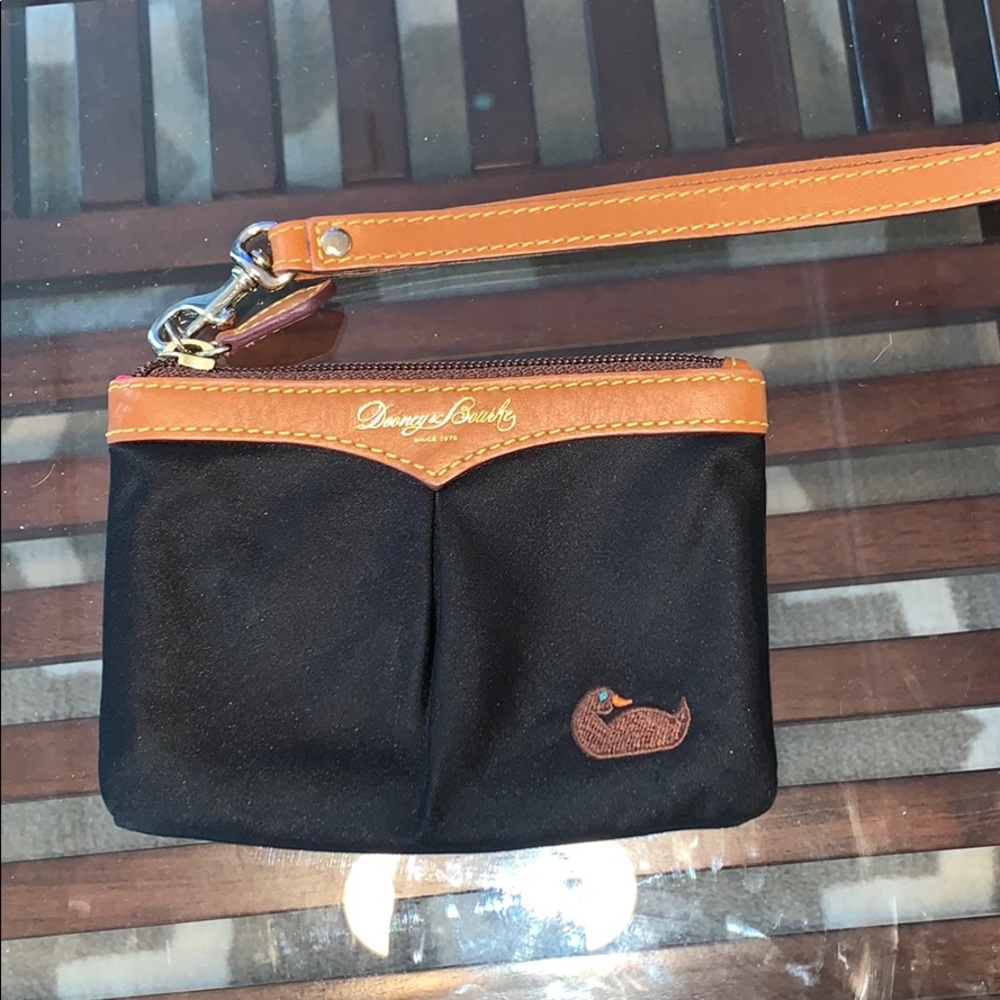 Dooney and Bourke Black and Tan wristlet